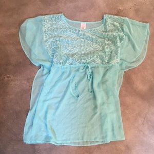 Turquoise beach swim cover up.